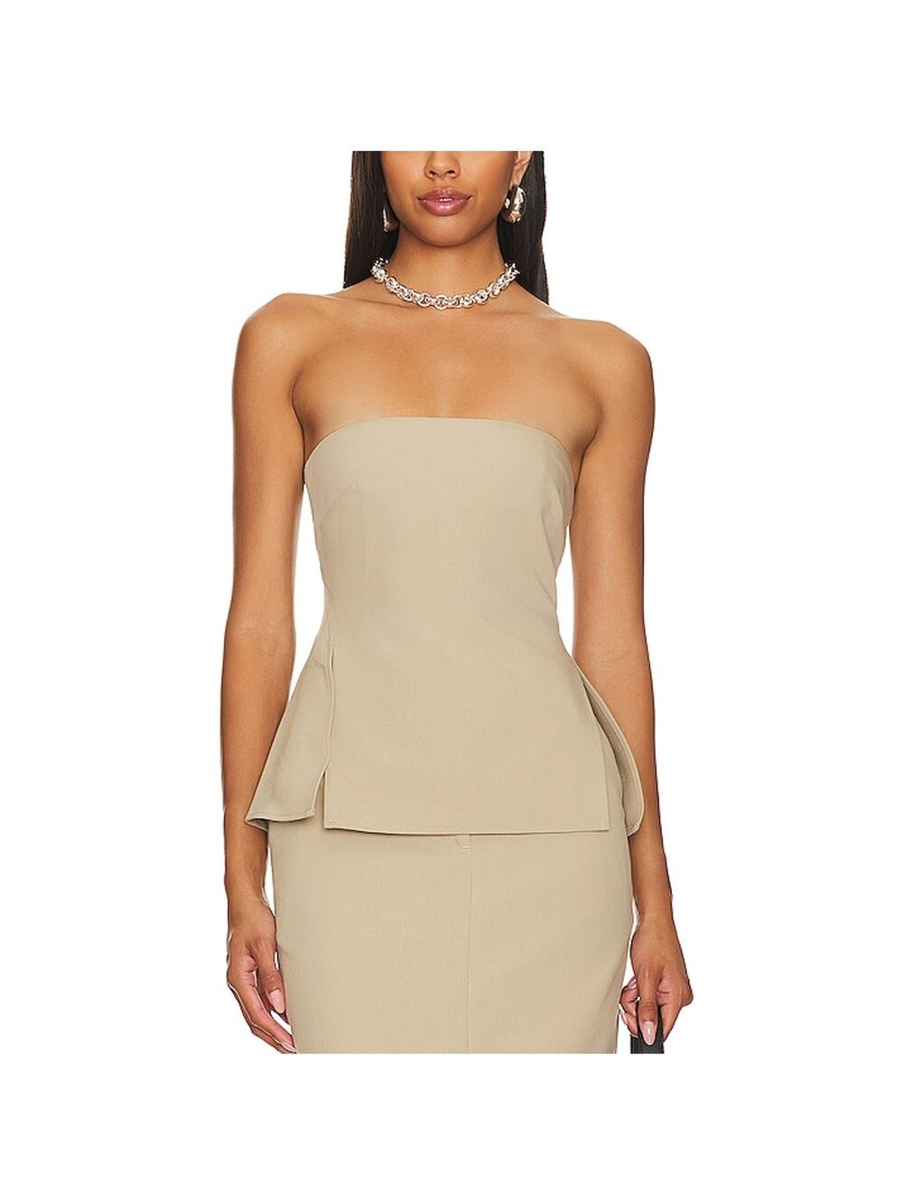 Lpa Sleek Taupe Sand Idalia Tube Top Size XXS